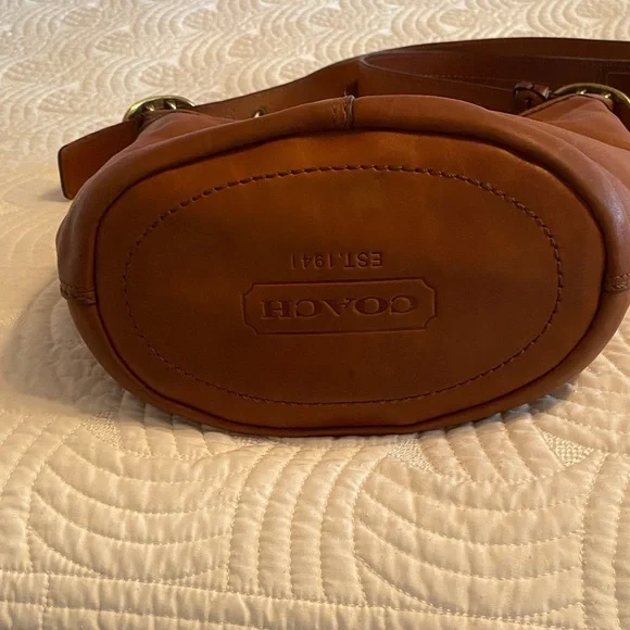 Coach Brown Leather Bucket Hobo Bag - Picture 2 of 16
